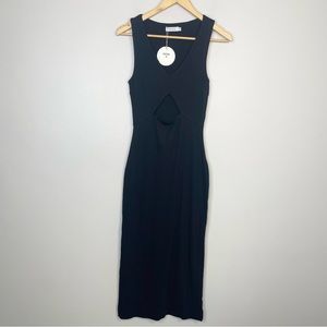 Thanne MIDI Cut Out Jersey Dress in Black - AU Size 10 /USA 6 - NWT